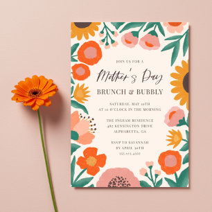 Bold Wildflower Frame Mothers Day Brunch Invitation