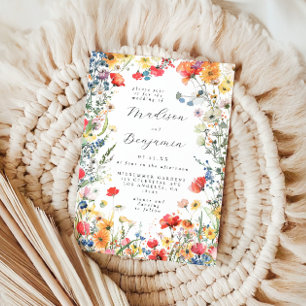 Bold Wildflower Wedding Invitation