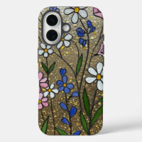 Bold Wildflowers Stained Glass Effect