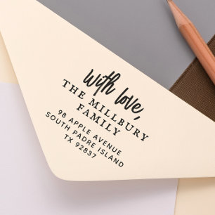 Bold With Love Custom Family Name Return Address Self-inking Stamp