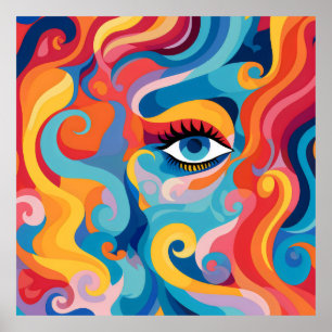 Bold Woman Whirling Expressions and Feelings Poster
