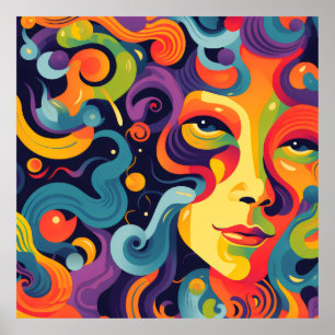 Bold Woman Whirling Expressions and Feelings Poster