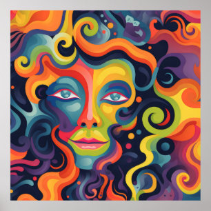Bold Woman Whirling Expressions and Feelings Poster