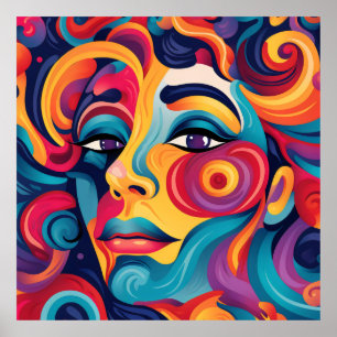 Bold Woman Whirling Expressions and Feelings Poster