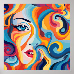 Bold Woman Whirling Expressions and Feelings Poster