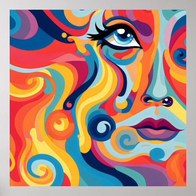 Bold Woman Whirling Expressions and Feelings Poster (Front)