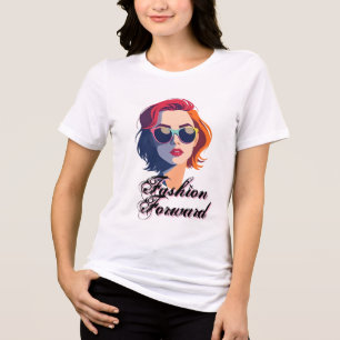 Bold Woman with Colourful Sunglasses Tri-Blend Shirt