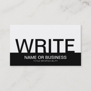 bold WRITE (colour customisable) Business Card