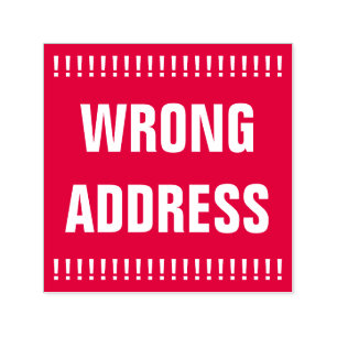 Bold "WRONG ADDRESS" Self-Inking Rubber Stamp