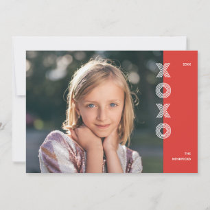 Bold XOXO Valentine's Day Photo Card - Crimson