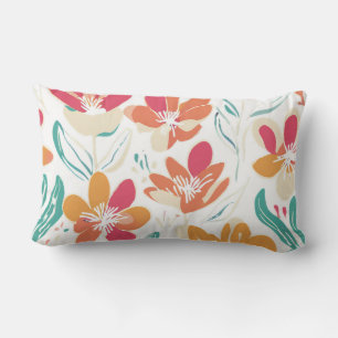 Bold Y2K Wildflower Vibrant Colours for Spring  Lumbar Cushion