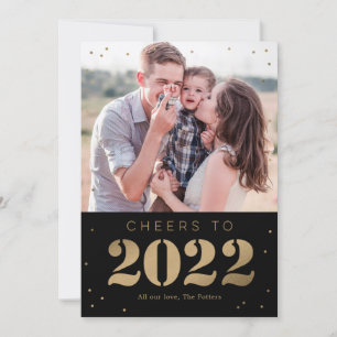 Bold Year Modern Happy New Year Photo Card
