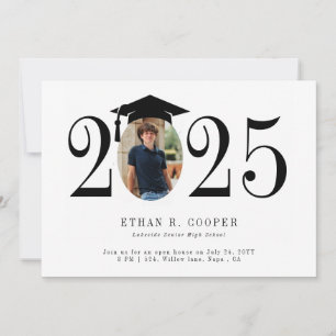 Bold Year Photo Modern Graduation Announcement
