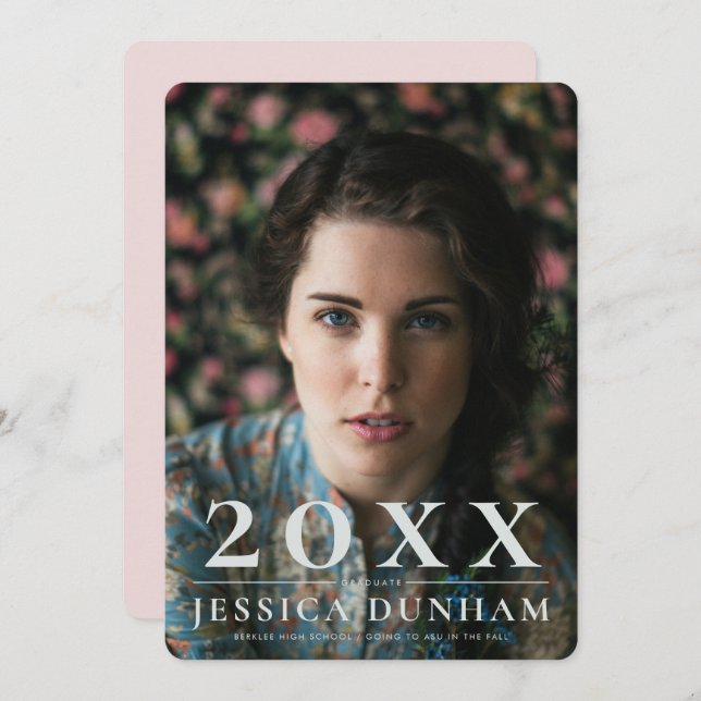 Bold Year Serif Graduation Invitation (Front/Back)