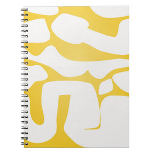Bold Yellow Abstract Blob Pattern Notebook
