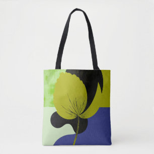 Bold Yellow Abstract Floral Art Tote Bag