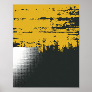 Bold Yellow and Black Texture Contrast Poster
