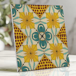 Bold Yellow and Teal Geometric Retro Ceramic Tile<br><div class="desc">Add vibrant retro flair to your space with this bold tile featuring a geometric design in yellow,  teal,  and burgundy. Intricate floral and dotted patterns create a dynamic and eye-catching look,  perfect for backsplashes,  accent walls,  or adding a touch of vintage charm to your décor.</div>