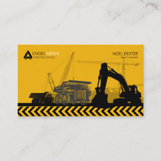 Bold Yellow Black Construction Business Card