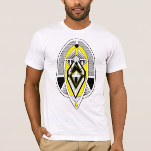 Bold Yellow & Black Geometric Art Deco Design T-Shirt