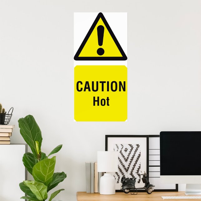 Bold Yellow Caution Hot Sign Safety  (Creator Uploaded)