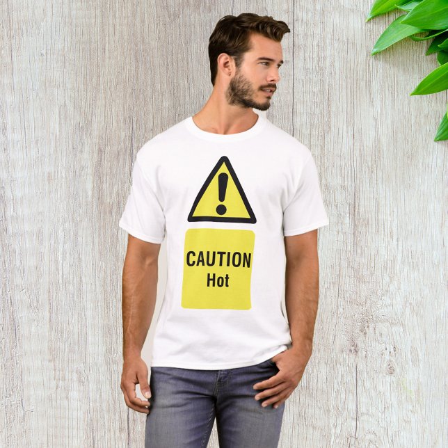 Bold Yellow Caution Hot Sign Safety  T-Shirt (Creator Uploaded)