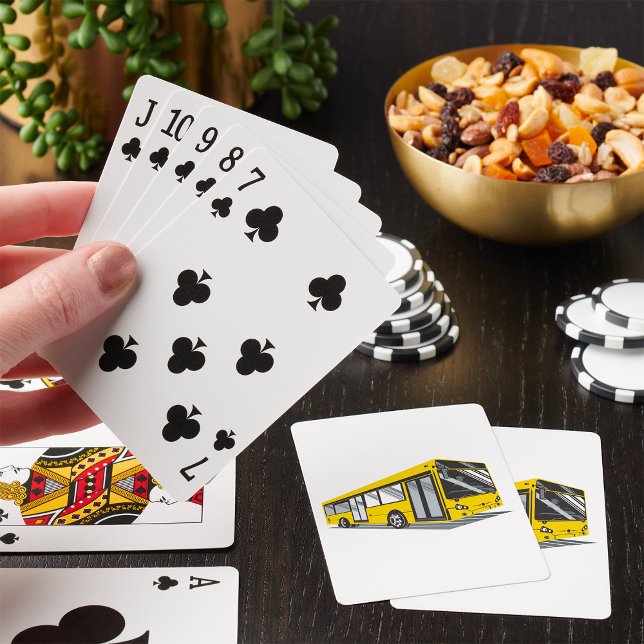 Bold Yellow City Bus Public Transport  Playing Cards (Creator Uploaded)