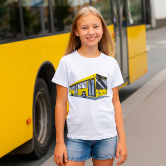 Bold Yellow City Bus Public Transport  T-Shirt