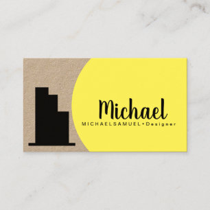 Bold Yellow Designer Interior Architect Business Card