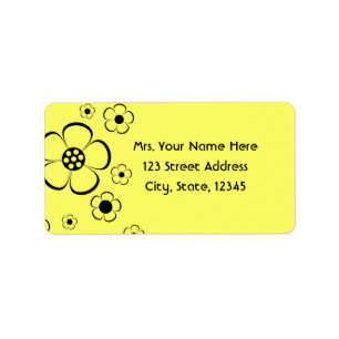 Bold Yellow Flowers Address Lables Label