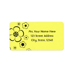 Bold Yellow Flowers Address Lables Label