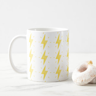 Bold Yellow Lightning Bolt Pattern Coffee Mug