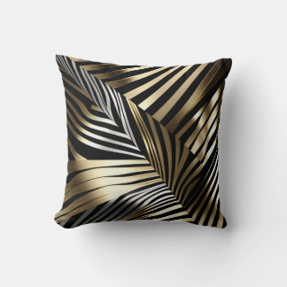 Bold zebra stripes in metallics cushion
