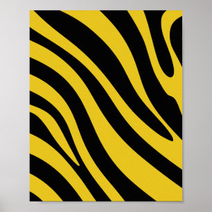 Bold Zebra Stripes in Yellow and Black Poster