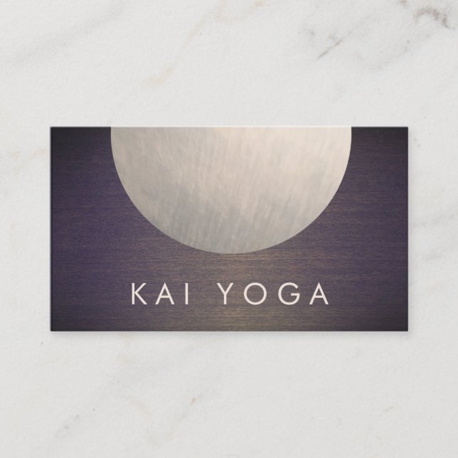 Bold Zen Circle Yoga and Meditation Teacher Wood Business Card (Front)