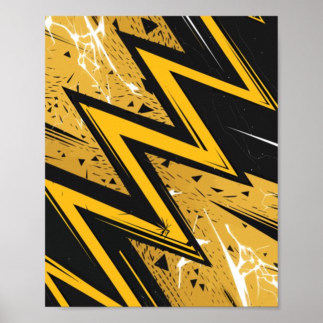 Bold Zigzag Abstract Design Poster (Front)