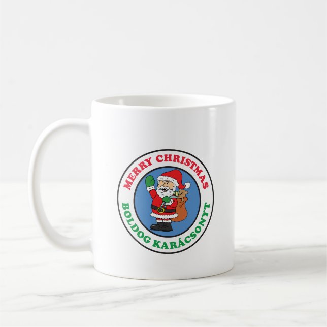 Boldog Karacsonyt Hungarian Christmas Coffee Mug (Left)