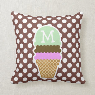 Bole Brown Polka Dots; Ice Cream Cushion