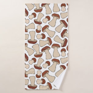 Boletus or Porcini Mushroom Seamless Endless Patte Bath Towel