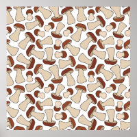 Boletus or Porcini Mushroom Seamless Endless Patte