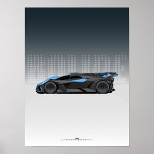Bolide Hypercar – Futuristic Black and Blue car Poster