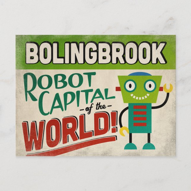 Bolingbrook Illinois Robot - Funny Vintage Postcard (Front)