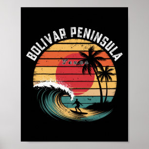 Bolivar Peninsula Texas Beach Surfing  Poster
