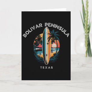 Bolivar Peninsula Texas Men Women Surfing Card
