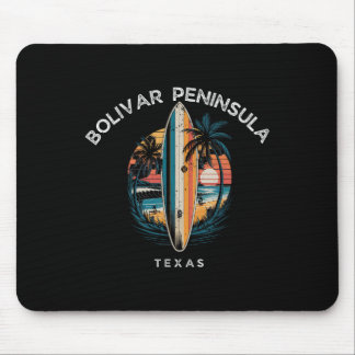 Bolivar Peninsula Texas Men Women Surfing  Mouse Pad
