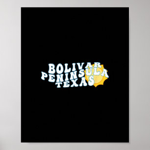 Bolivar Peninsula Texas Tx Sunrise Vacation Souven Poster
