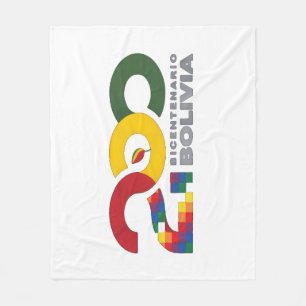 Bolivia bicentenario 200 años fleece blanket