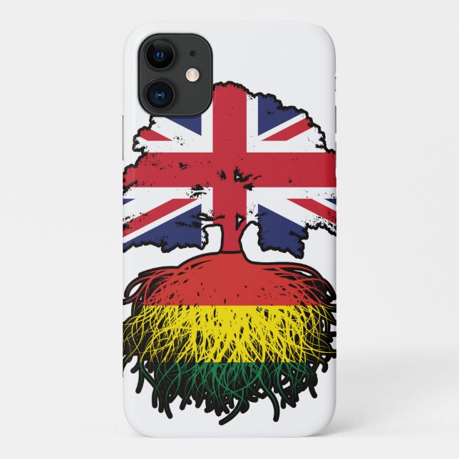 Bolivia Bolivian British UK Tree Roots Flag Case-Mate iPhone Case (Back)