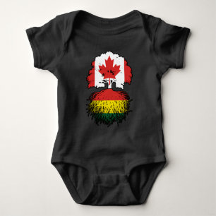 Bolivia Bolivian Canadian Canada Tree Roots Flag Baby Bodysuit