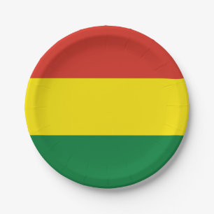 Bolivia (Bolivian) Flag Paper Plate